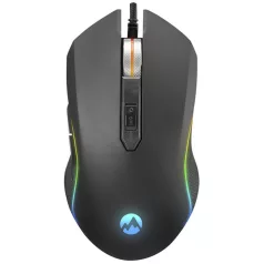   Everest Gamer Egér - SM-F09 TITANIO  (7200 DPI, 6gomb, 1,8m harisnyázott kábel,optikai, fekete, RGB LED)
