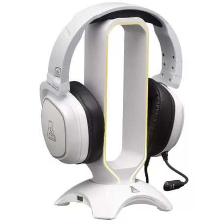 The G-Lab Fejhallgató állvány - K STAND RADON W  (fehér, 2xUSB3.0, műanyag)