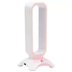   The G-Lab Fejhallgató állvány - K STAND RADON W  (fehér, 2xUSB3.0, műanyag)