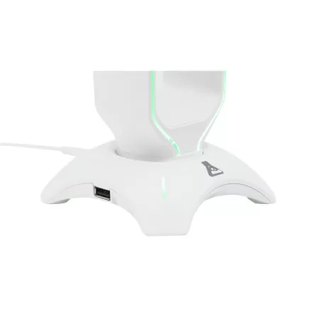 The G-Lab Fejhallgató állvány - K STAND RADON W  (fehér, 2xUSB3.0, műanyag)