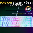 The G-Lab Gamer Billentyűzet - KEYZ HYDROGEN W/HU (RGB LED, TKL, USB, fehér, magyar)