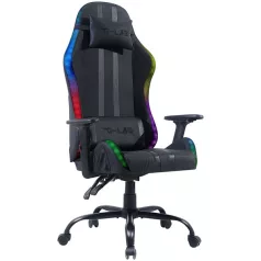   The G-Lab Gamer szék - KS ELECTRON EX (fekete; 90–135° dönthető háttámla, átllítható mag; 3D áll. kartámasz, RGB, 120kg)