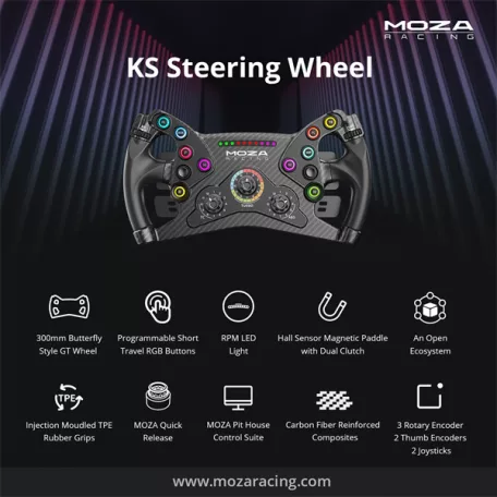 Moza Racing kiegészítő - KS Kormánykerék (RGB, 300mm)