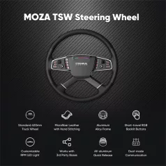   Moza Racing kiegészítő - TSW Kormánykerék (Kamion változat, RGB, 400mm)