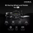 Moza Racing csomag - R3 PC Szimulátor szett (Direct Drive, R3 bázis, ES kormány, SR-P Lite pedál, bilincs)