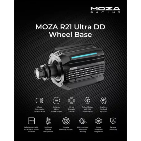 Moza Racing kiegészítő - R21 Ultra Bázis (Direct Drive, 21Nm, 21bit encoder, RGB)