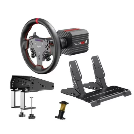 PXN csomag - VD4 PC Szimulátor szett (Direct Drive, VD4 bázis + WAS kormány + PD HM pedál, Z8 bilincs, fekete)