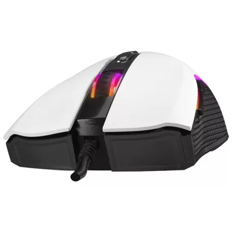 Rampage Egér Gamer - SMX-R44 V2 Macro (12800 DPI, 7 gomb, makro, RGB LED, 1,8m fonott kábel, fehér)