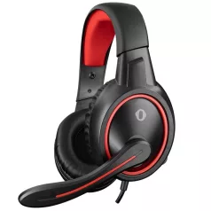   Snopy Fejhallgató - SN-GX1 ERGO Red (mikrofon, 3.5mm jack, hangerőszabályzó, nagy-párnás, 2.2m kábel, fekete-piros)
