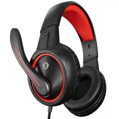   Snopy Fejhallgató - SN-GX1 ERGO Red (mikrofon, 3.5mm jack, hangerőszabályzó, nagy-párnás, 2.2m kábel, fekete-piros)