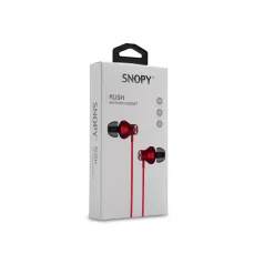   Snopy Fülhallgató - SN-J19 Red (mikrofon, 3.5mm TRRS jack, 1.2m kábel, piros)