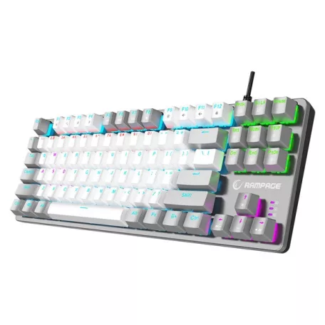 Rampage Billentyűzet - SNUG K14 Black US (Vezetékes, Mechanikus, Blue switch, angol, fekete, RGB LED)