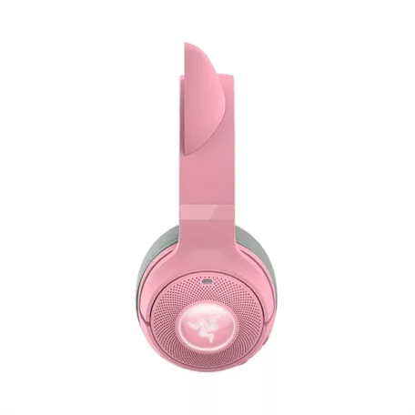 Razer Fejhallgató - Kraken Kitty V2 BT Quartz Ed. (Bluetooth, mikrofon, hangerőszabályzó, rózsaszín)