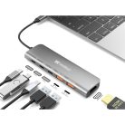 Sandberg Notebook Dokkoló - USB-C Dock HDMI + 2xUSB-A + 2xUSB-C + PD100W
