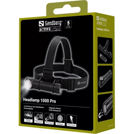 Sandberg Fejlámpa - Headlamp 1000 Pro