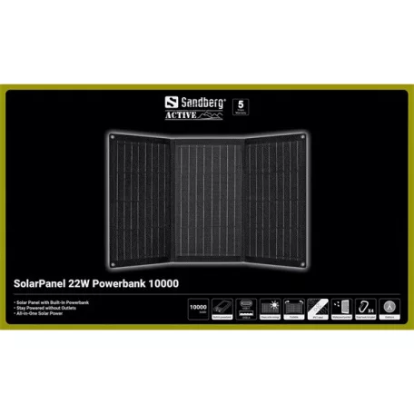 Sandberg Akkubank - SolarPanel 22W Powerbank 10000
