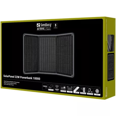Sandberg Akkubank - SolarPanel 22W Powerbank 10000