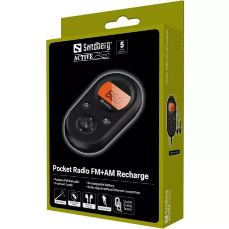 Sandberg Rádió - Pocket Radio FM+AM Recharge