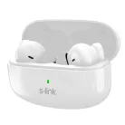 S-Link Fülhallgató Vezeték Nélküli - SL-TWS08 White (Bluetooth, ENC, Type-C, 4x HD mikrofon, 40 óra, fehér)