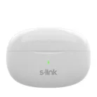 S-Link Fülhallgató Vezeték Nélküli - SL-TWS08 White (Bluetooth, ENC, Type-C, 4x HD mikrofon, 40 óra, fehér)