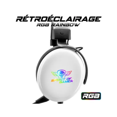 Spirit of Gamer Fejhallgató - H700 White (MultiPlatform, 7.1, mikrofon, hangerőszabályzó, nagy-párnás, fehér)