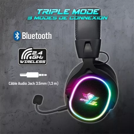 Spirit of Gamer Wireless Fejhallgató - MIC-XH1200 (MultiPlatform,7.1,mikrofon, hangerőszabályzó, nagy-párnás, fekete)
