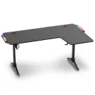 Spirit of Gamer Gamer Asztal - Headquarter 600 R (MDF lap, fém lábak, fekete, RGB LED háttérvilágítás, 160 x 60 x 75cm)