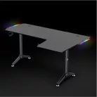 Spirit of Gamer Gamer Asztal - Headquarter 600 R (MDF lap, fém lábak, fekete, RGB LED háttérvilágítás, 160 x 60 x 75cm)