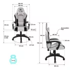 Spirit of Gamer szék - ARENA Light Grey (állítható magasság; párnázott kartámasz; PU; max.120kg-ig, világos-szürke)