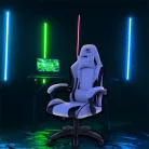 Spirit of Gamer szék - ARENA Light Grey (állítható magasság; párnázott kartámasz; PU; max.120kg-ig, világos-szürke)