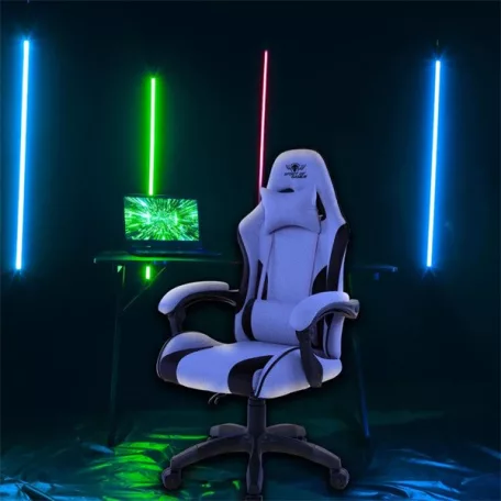 Spirit of Gamer szék - ARENA Light Grey (állítható magasság; párnázott kartámasz; PU; max.120kg-ig, világos-szürke)