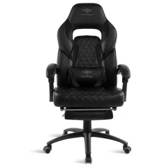   Spirit of Gamer szék - MUSTANG Black (állítható dőlés/magasság; kihajtható lábtartó; max.120kg-ig, fekete)