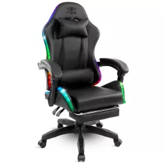   Spirit of Gamer szék - SIRIUS (RGB, állítható dőlés/magasság; kihajtható lábtartó; max.120kg-ig, fekete)