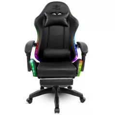   Spirit of Gamer szék - SIRIUS (RGB, állítható dőlés/magasság; kihajtható lábtartó; max.120kg-ig, fekete)