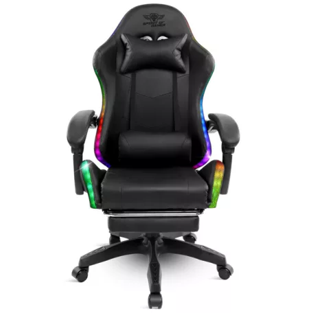 Spirit of Gamer szék - SIRIUS (RGB, állítható dőlés/magasság; kihajtható lábtartó; max.120kg-ig, fekete)