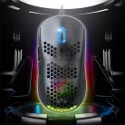 Spirit of Gamer Egér - S-PM4 RGB (Optikai, 12800DPI, 6 gomb, harisnyázott kábel, fekete)