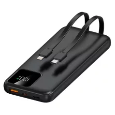   S-Link Powerbank - IP-G16L 10000mAh (3x Type-C, Lightning, 20W PD, led, fekete)