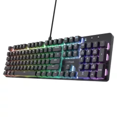   Trust Billentyűzet Gamer - GXT871 Zora (Mechanikus, Huano switch; RGB LED háttérvilágítás; USB; fekete; angol)