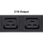 Manhattan elosztó - 19" 1U Rackmount elosztó, 8db C19 aljzat, 2m eltávolítható kábel, ki-be kapcsológomb
