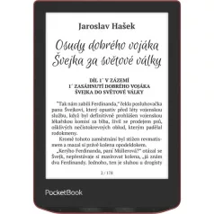   PocketBook E-book Olvasó - PB634-3-WW (Verse Pro, 6" E Ink Carta, 16GB, SMARTlight, wifi, Bluetooth, USB-C, IPX8, piros)