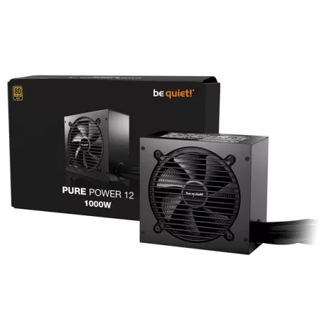 Be Quiet! Tápegység 1000W - PURE POWER 12 (80+ Gold, ATX3.1, fekete)