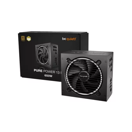 Be Quiet! Tápegység 650W - PURE POWER 13 M (80+ Gold, ATX3.1, PCIe5.1, moduláris, fekete)