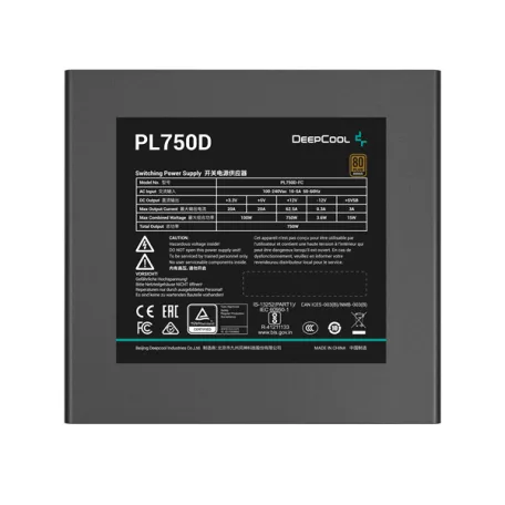 DeepCool Tápegység 750W - PL750-D (80 Plus Bronze, ATX3.1, Aktív PFC, 12cm )