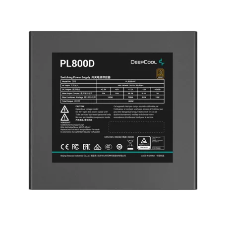 DeepCool Tápegység 800W - PL800-D (80 Plus Bronze, ATX3.1, Aktív PFC, 12cm )