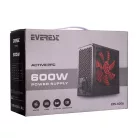Everest Tápegység - 600W EPS-600A  (12cm ventilátor, Aktív PFC)