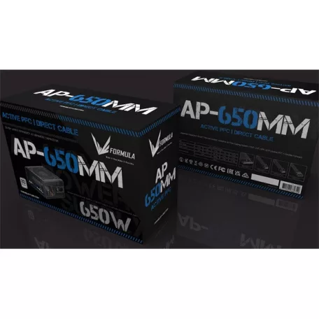 Formula Tápegység 650W - AP-650MM (80 Plus, Aktív PFC, 12cm)