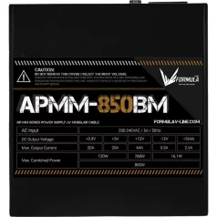   Formula Tápegység 850W - APMM-850BM (80 Plus Bronze, ATX3.1/PCIe 5.1, Aktív PFC, 14cm, Full Moduláris)
