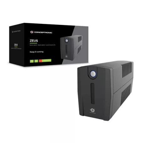 Conceptronic Szünetmentes  1000VA - ZEUS07E (4x IEC C13, line-interaktív, RJ45 vonalvédelem, HID USB, fekete)