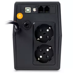   NJOY Szünetmentes  600VA - Horus Plus 600 (2 Schuko, line-interaktív, RJ11 védelem, USB, szoftver, LCD kijelző, fekete)