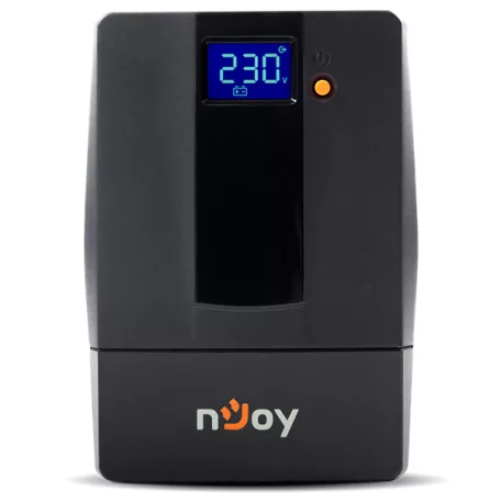 NJOY Szünetmentes  800VA - Horus Plus 800 (2 Schuko, line-interaktív, RJ11 védelem, USB, szoftver, LCD kijelző, fekete)